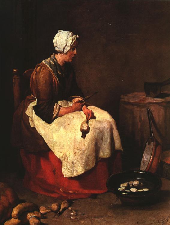 Jean Baptiste Simeon Chardin Girl Peeling Vegetables